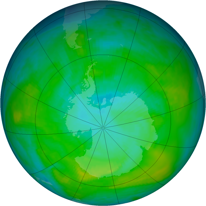 Antarctic ozone map for 26 January 1979